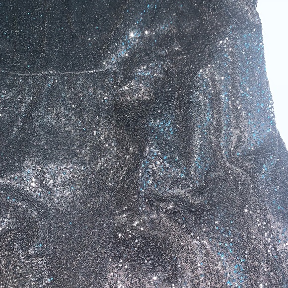 Black glitter sparkle long sleeve dress with rouged front. Brand new! - Picture 3 of 3